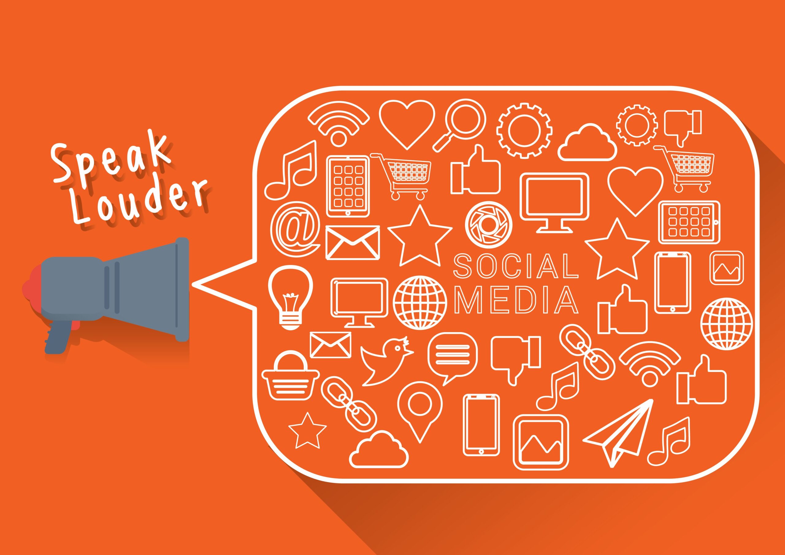 Speak louder on social media and Marketing Emails