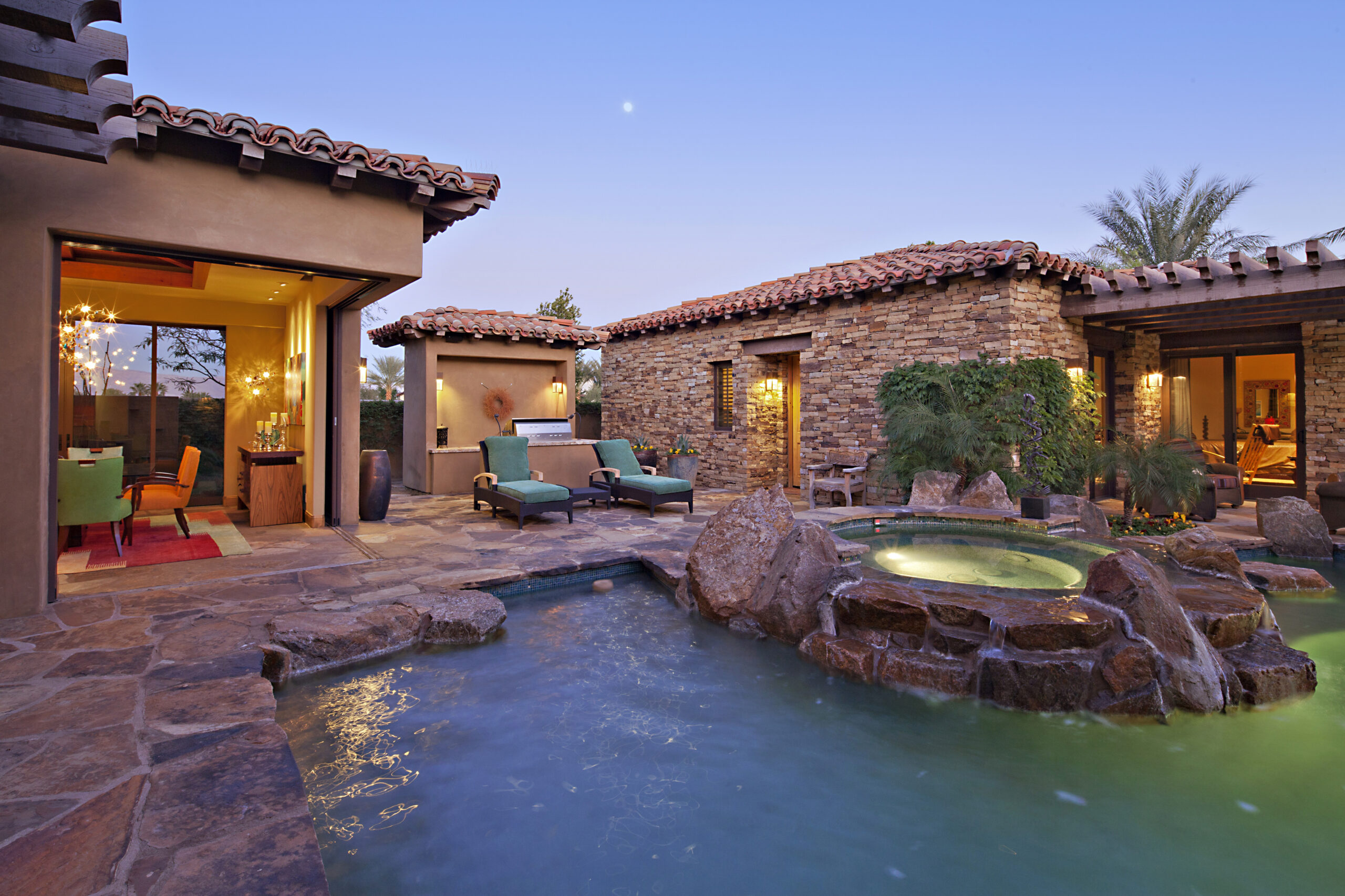 House Exterior with swimming pool and hot tub and taking care of the essentials