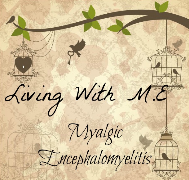 Living with M.E my story about iving with m.e Myalgic Encephalomyelitis vintage background, bird cage and tree branches