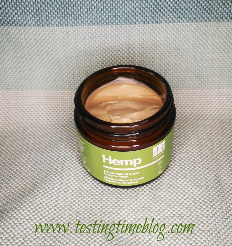 Hemp Face Mask - showing the consistency and the colour of the mask in the jar
