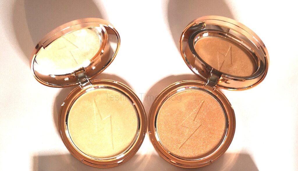 Jolie Beauty Second Skin Highlighter Up close showing the pans