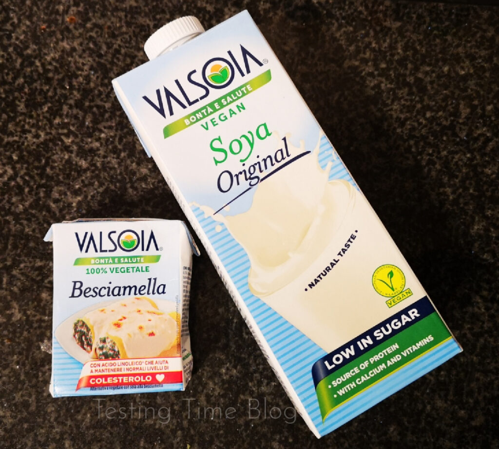 Valsoia bechamel and Valsoia soya milk