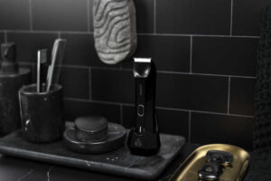 The Lawn Mower® 4.0 by MANSCAPED™ Manscaped Lawn Mower 4.0 on a bathroom sink