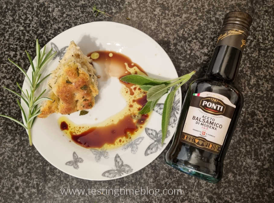 Ponti Balsamic Vinegar Of Modena and herb focaccia