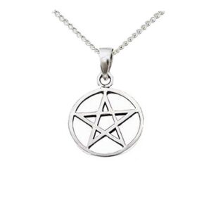 Silver pentacle necklace